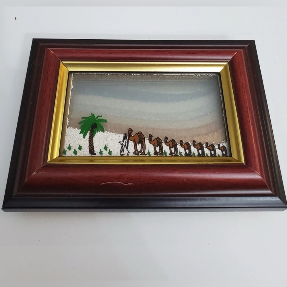 VTG 3D Sand Art Framed Picture 7 Different Sands United Arab Emirates 5" x 7.25"